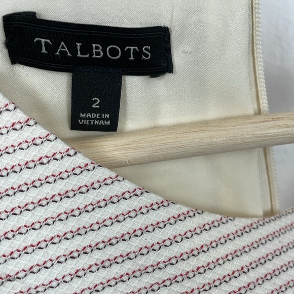 Talbots Striped Dress Suit Womens 2 Lined Sleeveless Zip Closure Cotton Blend - Picture 15 of 15